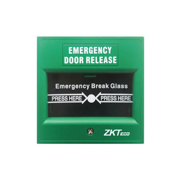 Pulsador de Salida de Emergencia "Rompa el Cristal" Verde ZK - ZKABK900A-G
